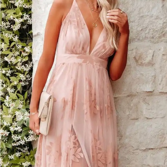 Blush maxi dress! Never worn. With tags! Perfect for wedding! Pregnancy photos! - Picture 3 of 6